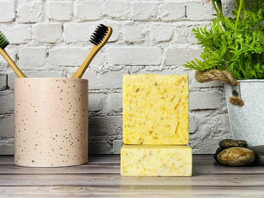 Unscented Calendula Petals Soap | Gentle Natural Soap Bar for Sensitive Skin & Babies