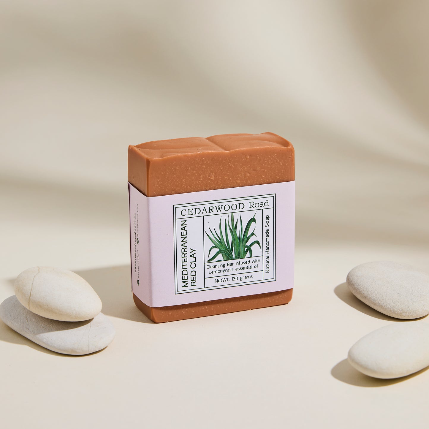 Mediterranean Red Clay Soap | Detoxifying Natural Soap Bar with Lemongrass Essential Oil