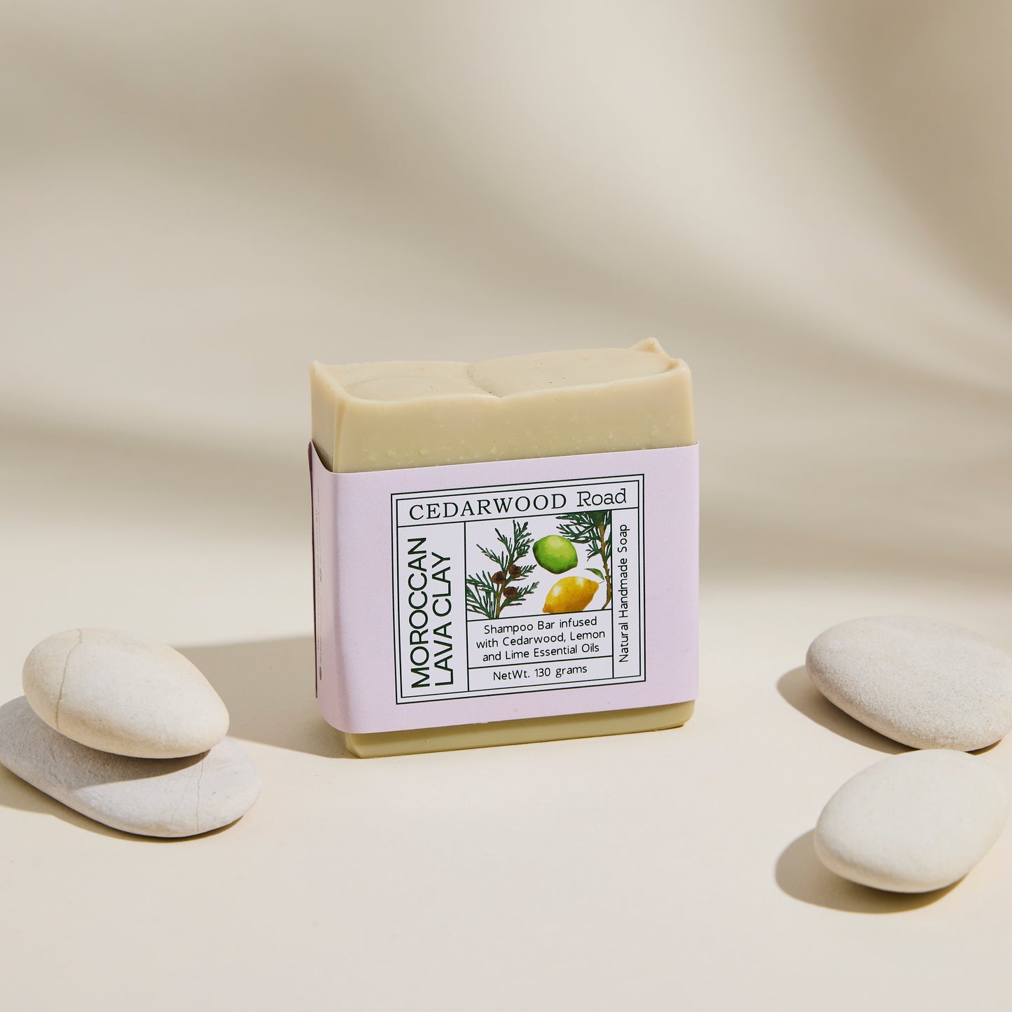 Moroccan Lava Clay Shampoo Bar | Clarifying Natural Hair Cleanser with Lemon, Lime & Cedarwood