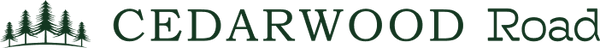Text 'CEDARWOOD Road' in a dark green color on a white background