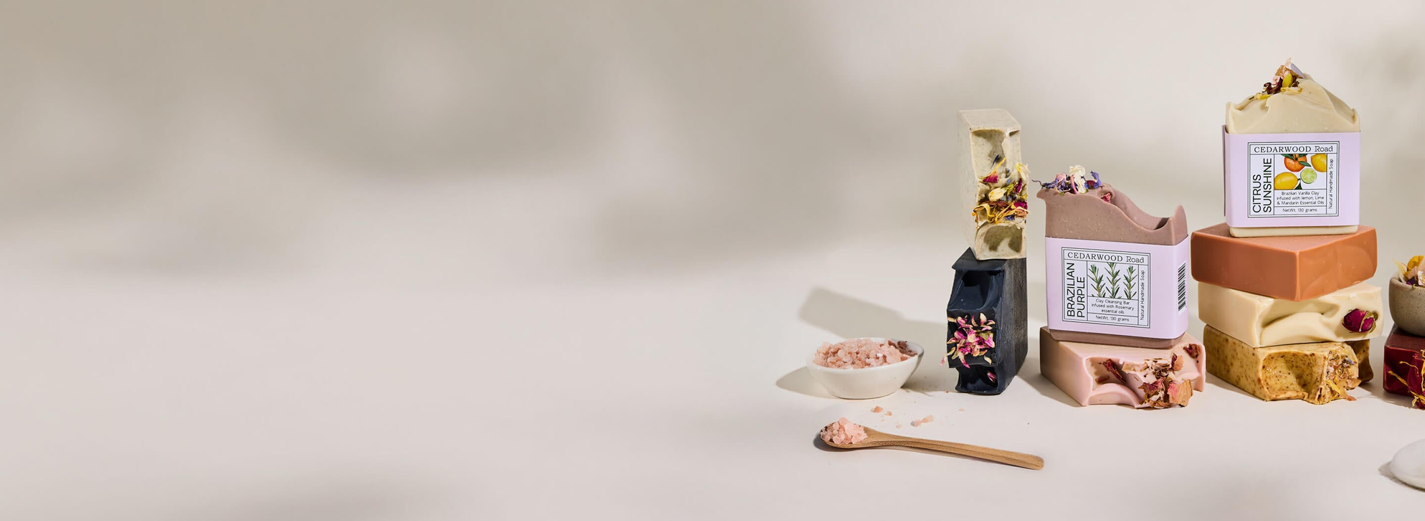 Collection of skincare and wellness products on a neutral background