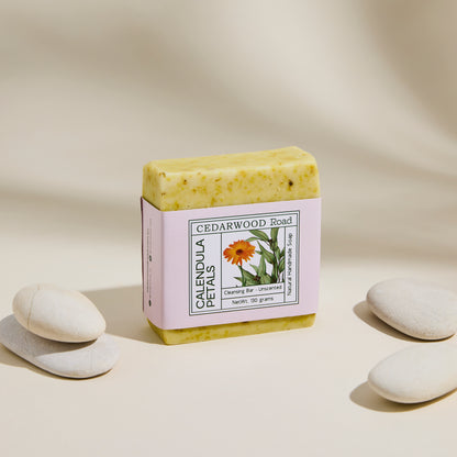 Unscented Calendula Petals Soap | Gentle Natural Soap Bar for Sensitive Skin & Babies
